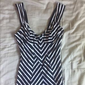 Striped bodycon corset style tank